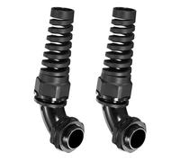 sourcing map 2Pcs M25 Cable Gland with Strain Relief, 90 Degree Elbow Nylon Joint IP68 Waterproof Spiral Adjustable Cord Connector for 8-14mm Wire