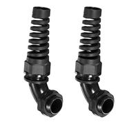 sourcing map 2Pcs M25 Cable Gland with Strain Relief, 90 Degree Elbow Nylon Joint IP68 Waterproof Spiral Adjustable Cord Connector for 13-18mm Wire