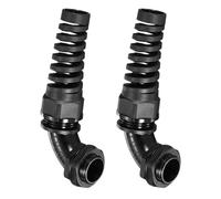 sourcing map 2Pcs M25 Cable Gland with Strain Relief, 90 Degree Elbow Nylon Joint IP68 Waterproof Spiral Adjustable Cord Connector for 6-10mm Wire