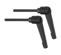 sourcing map 2Pcs M5 x 50mm Adjustable Knobs Handle Male Thread Push Button Ratchet Quick Release Locking Rotating Bolt for Lathe Machinery, Black