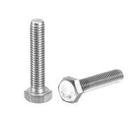 sourcing map 2Pcs M6-1 x 30mm Left Hand Hex Head Bolt, 304 Stainless Steel Reverse Fully Threaded Fastener Screws Bolts for Machinery, Automobiles and Construction