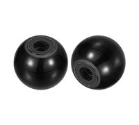 Sourcing Map 2Pcs M6 Female Thread Phenolic Thermoset Ball Knobs, 25mm Dia Round Operation Ball Handles for Machine Lever Handle, Black