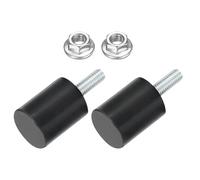 sourcing map 2Pcs M6 Thread Rubber Mounts, Vibration Isolators, Cylindrical Shock Absorber with Studs 25 x 25mm with Non-Slip Nuts