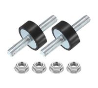 sourcing map 2Pcs M6 x 18mm Rubber Mounts, 8 x 20mm Cylindrical Anti Vibration Isolator Studs Shock Absorber Double Studs with Nuts for Car Bobbin Generator Air Compressors
