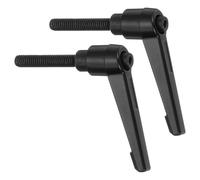 sourcing map 2Pcs M6 x 32mm Adjustable Knobs Handle Male Thread Push Button Ratchet Quick Release Locking Rotating Bolt for Lathe Machinery, Black
