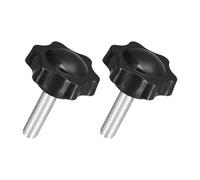 sourcing map 2Pcs M8 x 30mm Star Knobs, Plastic Hex Shaped Clamping Knob Screw Hand Tightening Replacement Knob for Umbrella Base Replacement knob