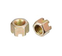 sourcing map 2Pcs M8x1.25mm Hexagon Slotted Nut, Grade 8 Carbon Steel Hex Castle Nuts, Color Zinc