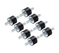 sourcing map 2pcs M8x23mm Rubber Isolator Mounts with Studs 30x20mm Male Vibration Shock Absorber Zinc Plated Cylindrical Thread Mounts Anti Vibration Isolators with 4pcs M8 Lock Nuts