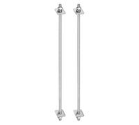 sourcing map 2Pcs M8x300mm 304 Stainless Steel Double End Threaded Stud Screw Bolt with Nuts, Square Flat Washers & Spring Washers for House Maintenance, Silver Tone