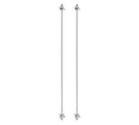 sourcing map 2Pcs M8x500mm 304 Stainless Steel Double End Threaded Stud Screw Bolt with Nuts, Square Flat Washers & Spring Washers for House Maintenance, Silver Tone