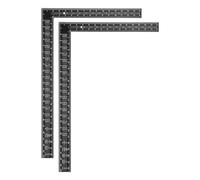 sourcing map 2Pcs Machinist Precision Square Ruler 24" 90 Degree Stainless Steel Engineer Squares L-Type Metal Right Angle Ruler Framing Tool for Professional Carpentry and Woodworking, Black