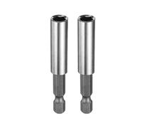 sourcing map 2pcs Magnetic Bit Holder 2.4" Length 1/4" Hex Shank Stainless Steel SUS304 Extension Screwdriver Bit Holder Quick-Change Bit Adapter
