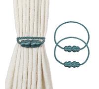 sourcing map 2Pcs Magnetic Curtain Tiebacks, Elegant Weave Curtain Tie Backs Decorative Window Treatment Holdbacks for Drape Home Bedroom Living Room Office Decoration, Blue