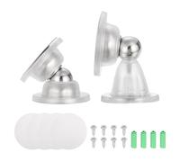 sourcing map 2Pcs Magnetic Door Stopper, RV Floor Mount Bottom of Door Catch Holder, Adhesive Wall Protector with Screws for Living Room, Bedroom, Travel Trailer (2 Sizes, Clear)