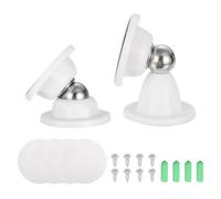 sourcing map 2Pcs Magnetic Door Stopper, RV Floor Mount Bottom of Door Catch Holder, Adhesive Wall Protector with Screws for Living Room, Bedroom, Travel Trailer (2 Sizes, White)