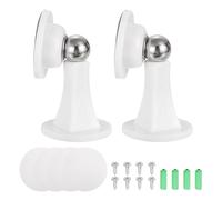 sourcing map 2Pcs Magnetic Door Stopper, RV Floor Mount Bottom of Door Catch Holder, Adhesive Wall Protector with Screws for Living Room, Bedroom, Travel Trailer (3.5", White)
