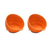 sourcing map 2pcs Magnetic Nut Cup Set 6" Cup Diameter Magnetic Parts Tray Holder ABS Plastic Parts Organizer Kit for Holding Socket Screw Nuts Bolts Pin Washers Metal Parts, Orange