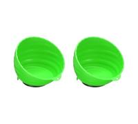 sourcing map 2pcs Magnetic Nut Cup Set 6" Cup Diameter Magnetic Parts Tray Holder ABS Plastic Parts Organizer Kit for Holding Socket Screw Nuts Bolts Pin Washers Metal Parts, Green