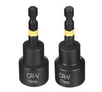 sourcing map 2pcs Magnetic Nut Driver Drill Bit Set 16mm/17mm Metric Socket