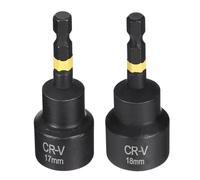 sourcing map 2pcs Magnetic Nut Driver Drill Bit Set 18mm/19mm Metric Socket