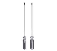 sourcing map 2pcs Magnetic Phillips Screwdriver 5x200mm Rod PH2 Carbon Steel Cross Head Screw Driver with Non-Slip Handle for Appliances Repair Improvement, Black