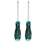sourcing map 2Pcs Magnetic Phillips Screwdriver PH2 x 150mm S2 Steel | Go-thru Cross Screwdrivers with Striking Cap for Industry and Automobile Repair