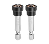sourcing map 2pcs Magnetic Positioning Screwdriver Bits PH2 Drywall Screw Bit Hex Shank Positioning Setter Batch Head Rustproof for Plasterboard Screw Drill Accessory, 2" Long Silver
