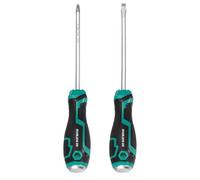 sourcing map 2Pcs Magnetic Screwdriver Set PH7/SL7 x 150mm S2 Steel Go-Thru Phillips Slotted Screwdrivers with Striking Cap for Industry and Automobile Repair