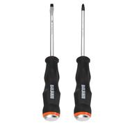 sourcing map 2Pcs Magnetic Screwdriver Set SL7/PH7 x 125mm CR-V Steel Go-Thru Phillips Slotted Screwdrivers with Striking Cap for Industry and Automobile Repair