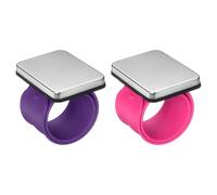sourcing map 2pcs Magnetic Wrist Sewing Portable Arm Pin Cushion with Wristband Wrist Sewing Pincushion Silicone Strap Bracelet for Sewing Quilting Hair Clips, Red and Purple