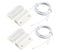sourcing map 2pcs MC-38 Surface Mount Wired NO Door Sensor Alarm Magnetic Reed Switch White