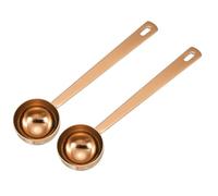 sourcing map 2Pcs Measuring Spoon, 15ml Long Handle Table Scoop Teaspoon Coffee Scoop Spoon for Ground Coffee Tea Sugar Cooking Baking, Rose Gold