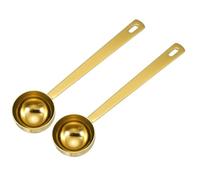 sourcing map 2Pcs Measuring Spoon, 15ml Long Handle Table Scoop Teaspoon Coffee Scoop Spoon for Ground Coffee Tea Sugar Cooking Baking, Gold