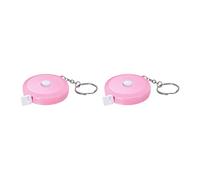 sourcing map 2pcs Measuring Tape 1.5M/60-inch Retractable Tailors Tape Measure Pocket Size with Key Chain for Body, Fabric, Sewing and Crafts Measurements, Light Pink
