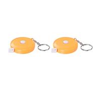 sourcing map 2pcs Measuring Tape 1.5M/60-inch Retractable Tailors Tape Measure Pocket Size with Key Chain for Body, Fabric, Sewing and Crafts Measurements, Orange