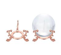 sourcing map 2pcs Metal Crystal Sphere Holder, 2.6" Dia Crystal Ball Display Stand Quartz Ball Orb Holder for Glass Crystal Art Home Decor, Egg Display Stand, Rose Gold