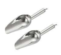 sourcing map 2pcs Metal Ice Scoop, 8.3 Inch Stainless Steel Ice Scooper for Kitchen Party Bar Wedding Use, Silver