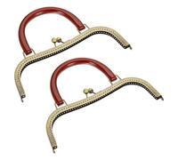 sourcing map 2Pcs Metal Purse Frames, 10.6" Kiss Lock Clasp Frame Retro Arch Embossed Clutch Frame with Semicircle Handle for Coin Purse Handbag Making DIY Craft, Bronze