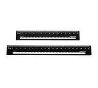 sourcing map 2pcs Metal Straight Ruler 15+20cm Metric Aluminum Alloy Hollow Measuring Rulers Scale Tools for Measure Study Reading Classroom Office, Black