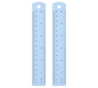 sourcing map 2pcs Metal Straight Ruler 15cm Metric SAE Aluminum Alloy Measuring Rulers Scale Tool with Hole for Measure Study Reading Classroom Office, Light Blue