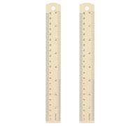 sourcing map 2pcs Metal Straight Ruler 20cm Metric SAE Aluminum Alloy Measuring Rulers Scale Tool with Hole for Measure Study Reading Classroom Office, Beige