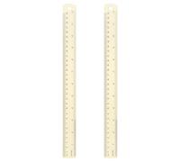 sourcing map 2pcs Metal Straight Ruler 30cm Metric SAE Aluminum Alloy Measuring Rulers Scale Tool with Hole for Measure Study Reading Classroom Office, White