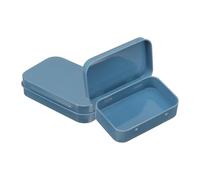 sourcing map 2pcs Metal Tin Box, 3.7x2.4x0.8 Mini Portable Rectangular Empty Tinplate Small Storage Container Airtight Tins with Lids for Candy Favors Crafts Christmas Gifts, Blue