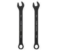 sourcing map 2pcs Metric Combination Wrench 9mm Carbon Steel 12-Point Box & Open End Double Ended Wrenches Spanners Tools for Household Automotive Machinery DIY Repair, Black