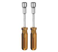 sourcing map 2pcs Metric Hex Nut Screwdriver 13mm Carbon Steel Ergonomic PVC Grip Non-Magnetic Socket Wrench Screwdriver Hand Tool for Automotive Maintenance Home Improvement.