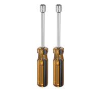 sourcing map 2pcs Metric Hex Nut Screwdriver 8mm Carbon Steel Ergonomic PVC Grip Non-Magnetic Socket Wrench Screwdriver Hand Tool for Automotive Maintenance Home Improvement.