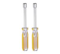 sourcing map 2pcs Metric Nut Driver 10mm CR-V Non-Magnetic Tip Solid Shafts Hex Socket Screwdriver with Anti-Slip Handle for Automobile Repair