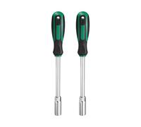 sourcing map 2pcs Metric Nut Driver 12mm Dia 150mm Round Shank CR-V 6 Point Hex Hexagon Socket Wrench Screwdriver with Non-Slip Handle for Tightening and Loosening Fasteners