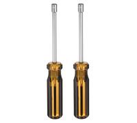 sourcing map 2pcs Metric Nut Driver 5.5mm 45# Carbon Steel Non-Magnetic 6 Point Hexagon Socket Wrench Screwdriver with Anti-Slip Handle for Auto Repair