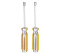 sourcing map 2pcs Metric Nut Driver 5mm CR-V Non-Magnetic Tip Solid Shafts Hex Socket Screwdriver with Anti-Slip Handle for Automobile Repair